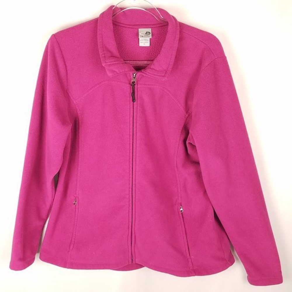 Champion jacket hot pink fleece zip front ‎ XL